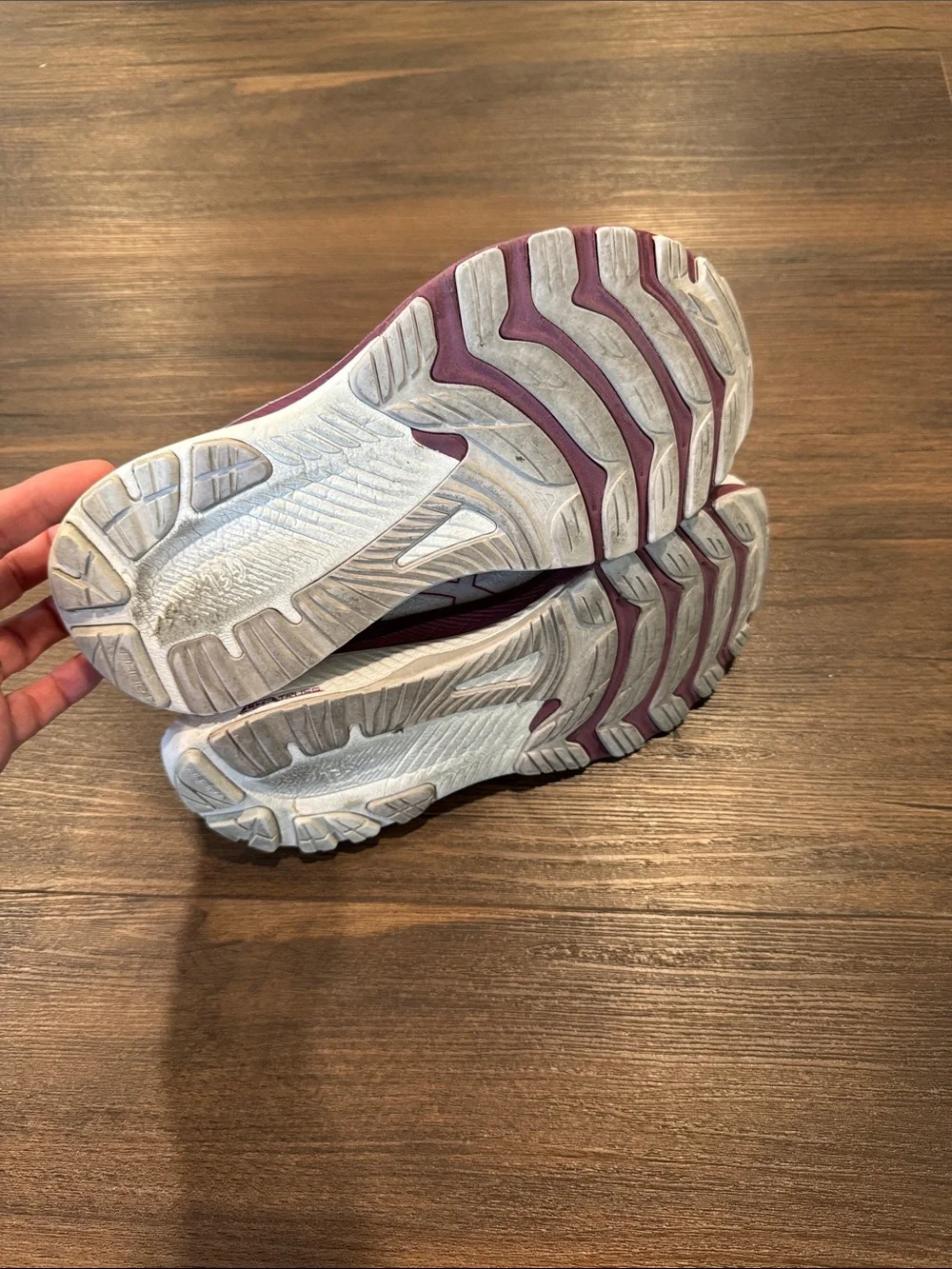 Asics Women's Running Shoes in Light Pink and Burgundy
